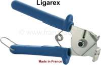 Peugeot - Ligarex, Spezialzange für Schellenband (Achsmanschettenbänder). Diese Befestigung wurde 