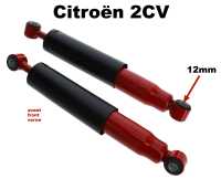 Citroen-2CV - Stoßdämpfer (2 Stück) vorne, für Citroen 2CV + Dyane. Für 12mm Stoßdämpferbefestigu