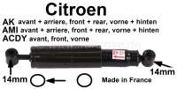 Citroen-2CV - Stoßdämpfer kurz, passend für Citroen AK vorne + hinten, AMI 6 + 8 für vorne und hinte