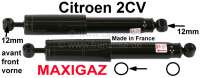 Citroen-2CV - Stoßdämpfer Gasdruck (2 Stück) vorne, für Citroen 2CV. Für 12mm Stoßdämpferbefestig