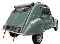 Citroen-2CV - Stoßstangen Zierleiste hinten, links + rechts passend., für Citroen 2CV bis Baujahr 1963