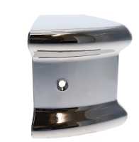 Citroen-2CV - Stoßstangenecke hinten, für Citroen 2CV6 (Plastikecke hinten). Farbe verchromt. Die Schu