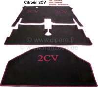 citroen 2cv teppichsaetze fussmatten teppichsatz velour farbe schwarz bordeux rot P18063 - Bild 1
