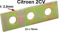 Citroen-2CV - 2CV, Türscharnier-Ausgleichsscheibe 2mm, montiert unter dem vorderen  Türscharnier.(Um T