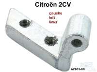 Citroen-2CV - 2CV, Türscheibe vorne, Scharniergegenstück vorne links, an dem Klappfensterrahmen. Made 