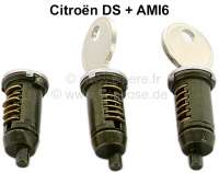 Citroen-2CV - Schließzylindersatz, passend für Citroen DS, von Baujahr 2/1969 bis 1971 + AMI6. Bestehe