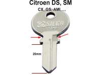 Citroen-2CV - Schlüsselrohling Türschloss. Passend für Citroen DS, bis Baujahr 1974. Citroen AMI6 + A
