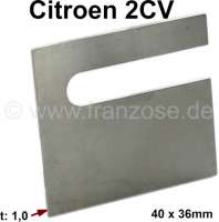 Citroen-2CV - 2CV, Türschloss, Schlossfalle Ausgleichscheibe 2CV, 1mm dick, per Stück. Made in Germany