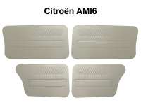 Citroen-2CV - Türverkleidung AMI6 (4 Stück). Farbe: Kunstleder grau. Passend für Citroen AMI6,