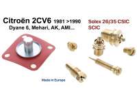 Citroen-2CV - Vergaser Reparatursatz für ovalen Vergaser (mit Düsen), für Citroen 2CV6 (bis Baujahr 1