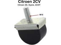 Citroen-2CV - Gummianschlag für die Vorderachse, montiert seitlich am Chassis. Passend für Citroen 2CV