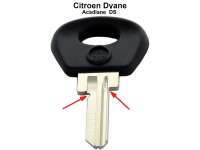 Alle - Zündschloß Schlüsselrohling. Passend für Citroen Dyane, von 1967 bis 1979. Acadiane vo