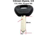 Sonstige-Citroen - Zündschloß Schlüsselrohling. Passend für Citroen Dyane, von 1980 bis 1983. Citroen CX,
