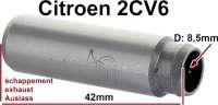 Citroen-2CV - Ventilführung Auslass für Citroen 2CV6. Länge: 42mm, Innendurchmesser: 8,5mm.Bund oben 