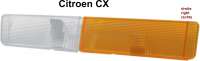 Sonstige-Citroen - CX, Blinkerkappe vorne rechts. Farbe: orange-weiß. Passend für Citroen CX 2 (Kunststoffs
