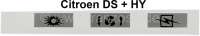 Citroen-DS-11CV-HY - Aufkleber für Druckschalter (eckige Schalter) im Armaturenbrett. Satz zu 3 Stück (Innenb