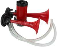 Alle - Hupe (Horn, 12 Volt), komplett mit Luftkompressor + 2 x Drucklufthorn, Relais und Luftschl