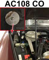 Citroen-DS-11CV-HY - Typenschild Farbe: AC108 CO (gris palladium). Befestigt im Motorraum Citroen DS