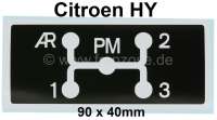 Citroen-DS-11CV-HY - Aufkleber, für das Schaltschema (umgekehrt). Passend für Citroen HY.