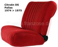 Citroen-2CV - DS Pallas, Sitzbezüge vorne + hinten, Citroen DS Pallas 1974>1975. Farbe dunkelrot (grena