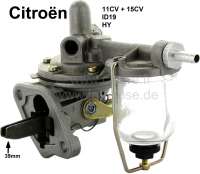 Citroen-DS-11CV-HY - Benzinpumpe mechanisch, mit Schauglas + Handhebel. Passend für Citroen 11CV, 15CV, ID19, 