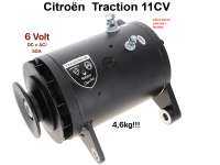 Citroen-DS-11CV-HY - Lichtmaschine, Neuteil (Gleichstrom). Passend für Citroen 11CV. Neuteil! 50A, 6 Volt! Abe