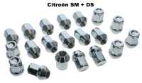 Radmuttern für Felge Aluminium Citroen DS + SM (20 Stück). 20 Radschrauben