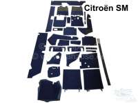 Citroen-DS-11CV-HY - SM, Teppichsatz komplett für Citroen SM. Farbe dunkelblau, ähnlich wie original. 26 teil