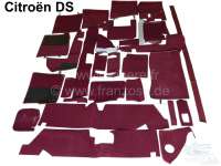 Citroen-DS-11CV-HY - SM, Teppichsatz komplett für Citroen SM. Farbe dunkelrot, ähnlich wie original. 26 teili