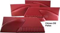 Citroen-2CV - DS Pallas, Türverkleidungen (4 Stück). Leder rot, incl. 4x Bezug aus Leder, oberhalb der