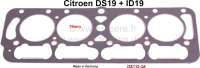 Citroen-DS-11CV-HY - Zylinderkopfdichtung, passend für Citroen DS19 + ID19. Für Aluminium Zylinderkopf. Bohru