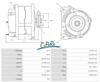 Peugeot - P 504/CX, Lichtmaschine (mit integrierten Lichtmaschinenregler). Passend für Peugeot 504 