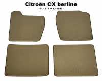 citroen teppichsaetze fussmatten cx fussmattensatz velour exellence 4 teilig hinten vorne beige P42434 - Bild 1