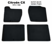 citroen teppichsaetze fussmatten cx fussmattensatz velour exellence 4 teilig hinten vorne dunkelgrau P42435 - Bild 1