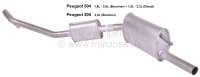 peugeot auspuffanlage p 504505 schalldaempfer hinten 1x 295cm 20cm gesamtlaenge P72303 - Bild 1