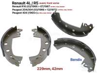Renault - Bremsbacken (1 Satz). Bremssystem: Bendix. Passend für die Vorderachse bei Renault R4, R5