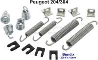 Alle - P 204/304, Bremsbacken Montagesatz Peugeot 204 + 304. Für System Bendix, für 42mm breite