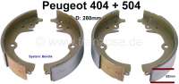 Peugeot - P 404/504, Bremsbackensatz hinten.  Durchmesser 280mm, Breite 62mm, System Bendix 404 10.6
