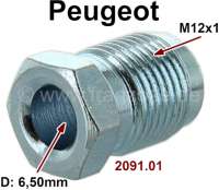 Peugeot - Kupplungsleitung Verschraubung. Gewinde: M12x1. Innendurchmesser: 6,5mm. Passend für Peug