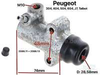 Peugeot - P 404/504, Kupplungsnehmerzylinder. Kolbendurchmesser: 28,58mm. Anschlußgewinde: M10x1. B