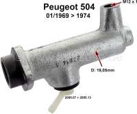 Alle - P 504, Kupplung Geberzylinder. Passend für Peugeot 504, von Baujahr 01/1969 bis 1974. Kol