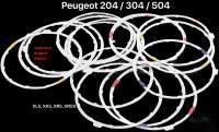 Alle - P 204/304/305, Laufbuchsen Dichtung unten (4x). Passend für Peugeot 204, 304, 305. Nur f