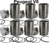 Peugeot - P 504V6, Kolben + Zylinder (6 Stück). Passend für Peugeot 504V6 + Peugeot 604 TI, STI, I