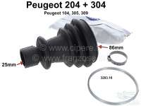 Alle - P 204/304, Antriebswellenmanschette radseitig. Passend für Peugeot 104, 204, 304, 305. Du