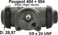 Peugeot - P 404/504, Radbremszylinder hinten rechts. System Bendix. Kolbendurchmesser: 28,57mm. Brem