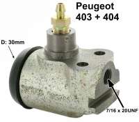 Peugeot - P 403/404, Radbremszylinder vorne. 1 Kolben (30mm). Bremsleitungsanschluss: 7/16 x 20 UNF.