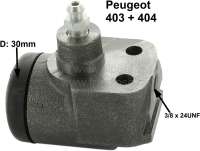 Peugeot - P 403/404, Radbremszylinder mit 1 Kolben 30mm,Bremsleitungsanschluss (9,5mm) 3/8 Zoll x 24