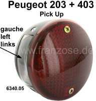 Peugeot - P 203/403, Rückleuchte komplett links (mit Kennzeichenbeleuchtung). Passend für Peugeot 