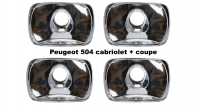 peugeot scheinwerfer zubehoer halterungen p 504 cabrio reflektor satz 4 scheinwerferglas verchromte refelktor P75165 - Bild 1