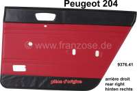 Peugeot - P 204, Türverkleidung hinten rechts. Farbe: Kunstleder weinrot-schwarz (rouge 3103). Pass